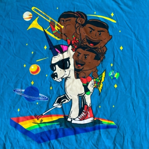 The New Day WWE Wrestling tee in Blue unicorn t-shirt 
Men XL measures 23x29 - Picture 3 of 5